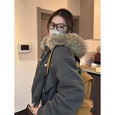 潮美式座山雕棉服女冬季cleanfit设计感短款加绒加厚派克服棉衣，男装棉衣，星座506A