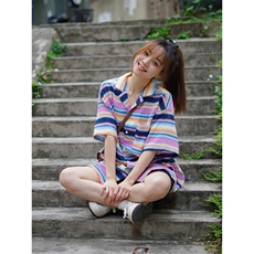 夏季热带条纹慵懒衬衫半袖针织短袖上衣女C110，男装衬衫，星座1116A（原606A-3）