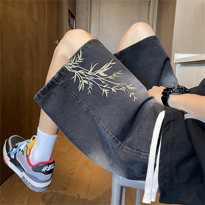 2024夏季新中式牛仔短裤男潮宽松百搭五分裤现货K7990-P38,男装牛仔裤,星座512-3