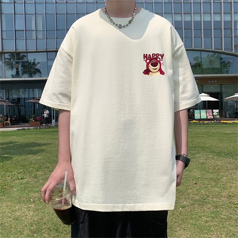 T678大码宽松纯棉运动圆领体恤衫oversize短袖T恤男重磅T,男装T恤,星座304A-1