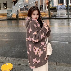 9.22出货 羊羔毛小熊卫衣 可做情侣款  262A-W095-P115-K168图片