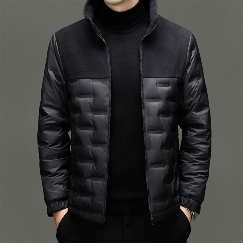 2025一衣三穿短款羽绒服新款中年男士脱卸鹅绒90绒子鹅绒服外套,男装羽绒服,钱塘723