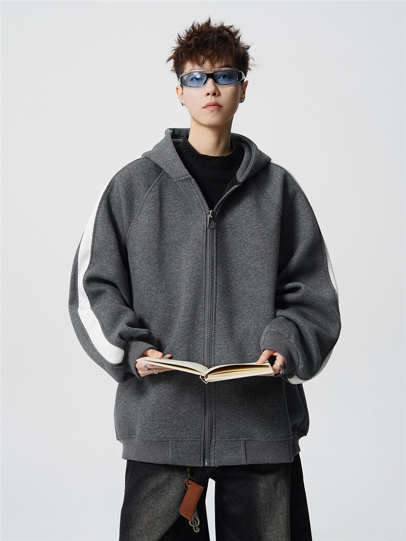 重磅拼色男女连帽卫衣特P60M-3XL,男装卫衣,电商B325