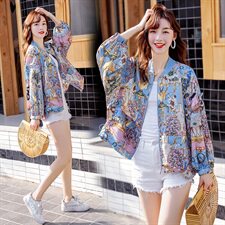 2021年夏季潮流舒适时尚个性防晒衣长袖短款直筒，女装短外套，贵人树
