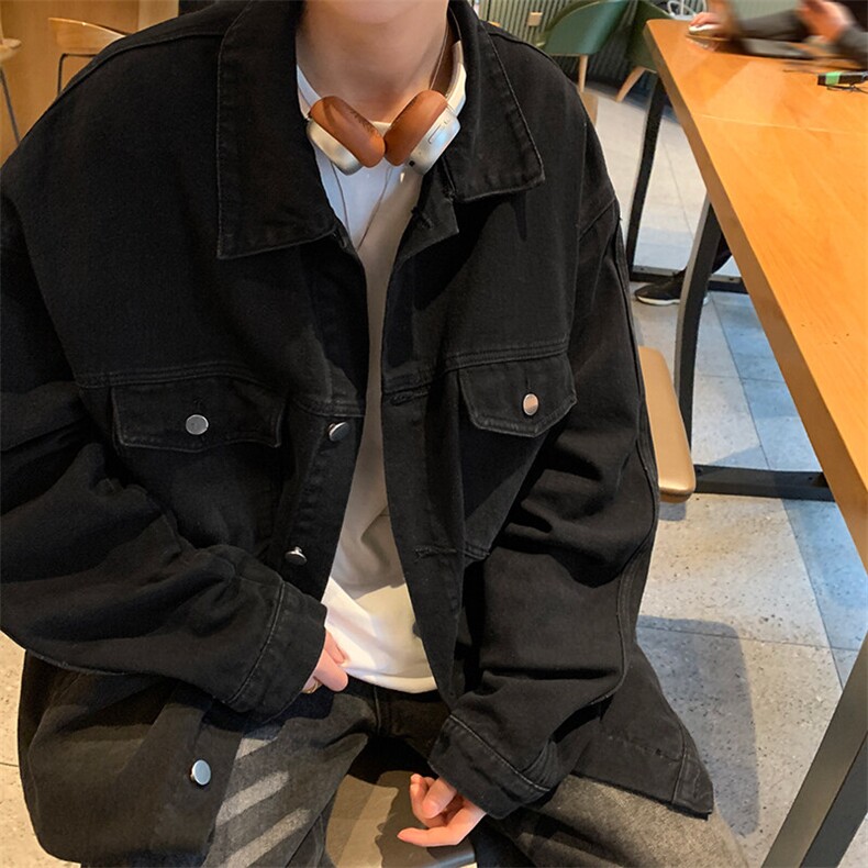 水洗牛仔外套男秋季新款2025潮流宽松休闲夹克上衣-A1032TP65控98,男装工装外套,电商B241