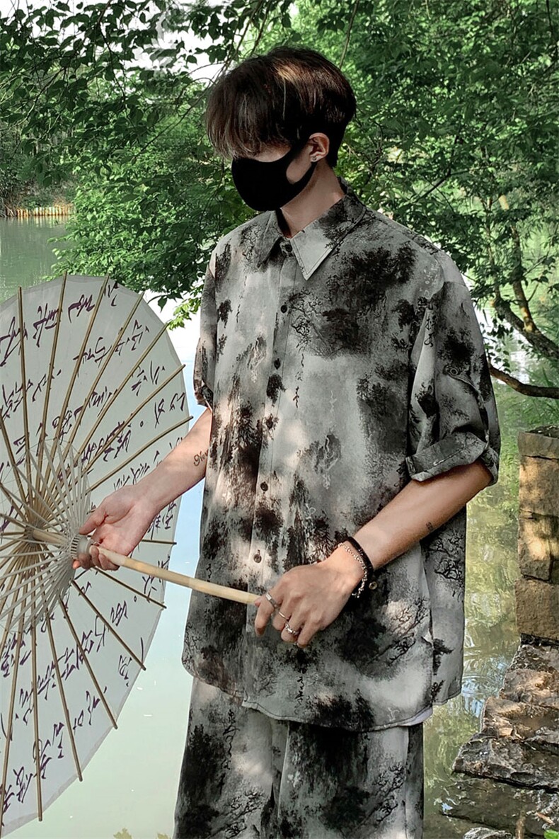 山水套装TZ77823特P50衬衫DCS77824特P30DK77825特P20套装控98,男装衬衫,星座226-1