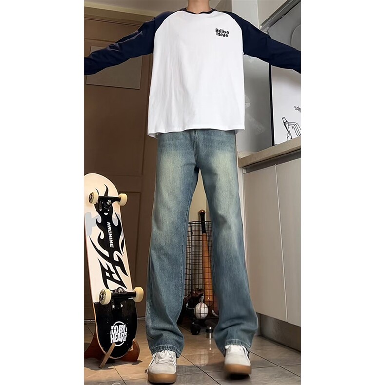 A178秋冬季新款美式休闲牛仔裤男直筒宽松9301P55限价68,男装牛仔裤,电商A178