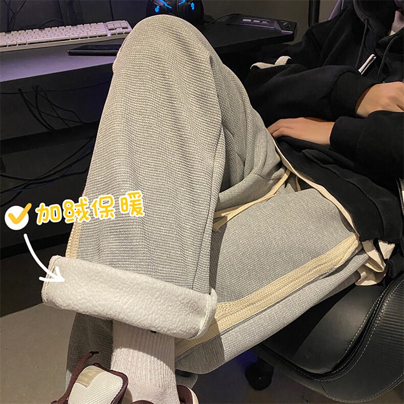 冬季加绒加厚裤子百搭潮流运动裤休闲裤卫裤K5223JB315P55控68,男装休闲裤,电商B315