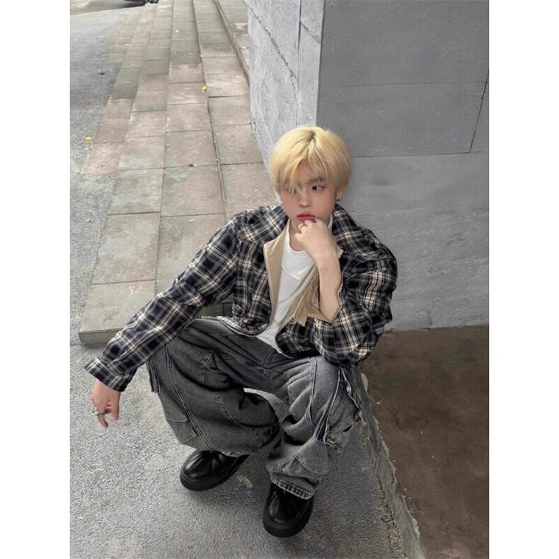 美式复古双面穿外套翻领哈灵顿夹克潮牌高级感JK1007特P66,男装夹克,星座908-1
