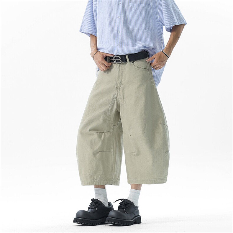弯刀直筒夏季高街休闲男七分裤牛仔宽松水洗潮短裤痞帅YD705-P60,男装牛仔裤,星座509