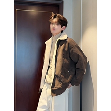 现货冬季美拉德毛领雾面PU皮棉服加绒加厚保暖百搭设计款情侣棉衣，男装棉衣，电商A443