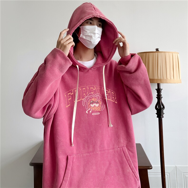 新款秋冬港风宽松连帽套头卫衣X5665-常规P70控88-加绒P80控98,男装卫衣,电商A061-1