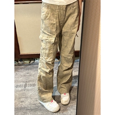 【有货的】杏色扎染工装裤男女美式复古大口袋裤子G810LL-特P58，男装工装外套，星座1007（原301D）