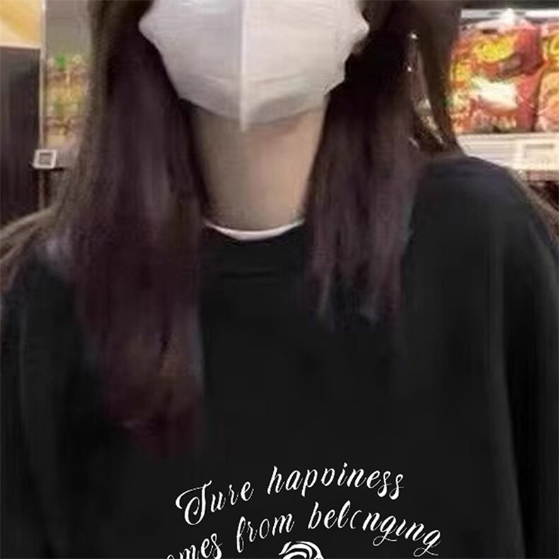 美式圆领情侣卫衣女ins潮秋冬oversize宽松大码港味复古chic上衣,女装卫衣/绒衫,初闻兮