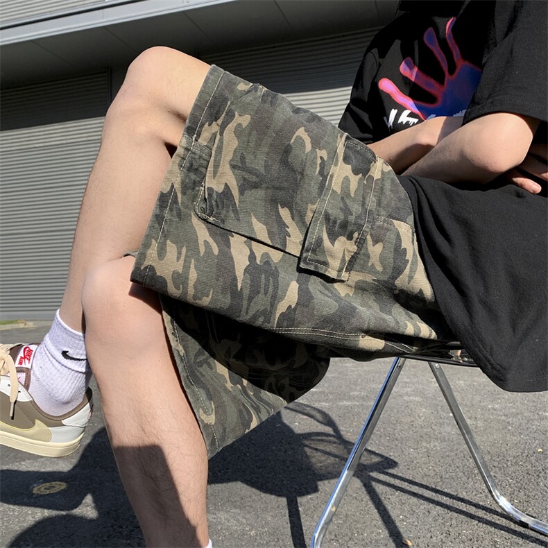 wassuphappy美式短裤男夏季薄款迷彩潮流休闲中裤宽松运动五分裤,男装牛仔裤,电商D321