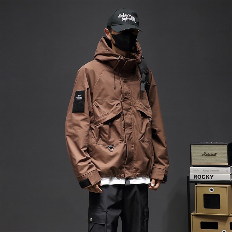 8XL-M特大码冲锋衣防水宽松工装风男夹克外套JK1306P90控118,男装夹克,电商D206-1