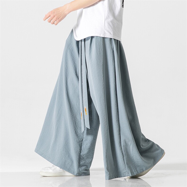 夏大码风休闲宽松阔腿长裤黑色汉服哈伦裤唐装宋裤K332/P85,男装民族服装,钱塘713
