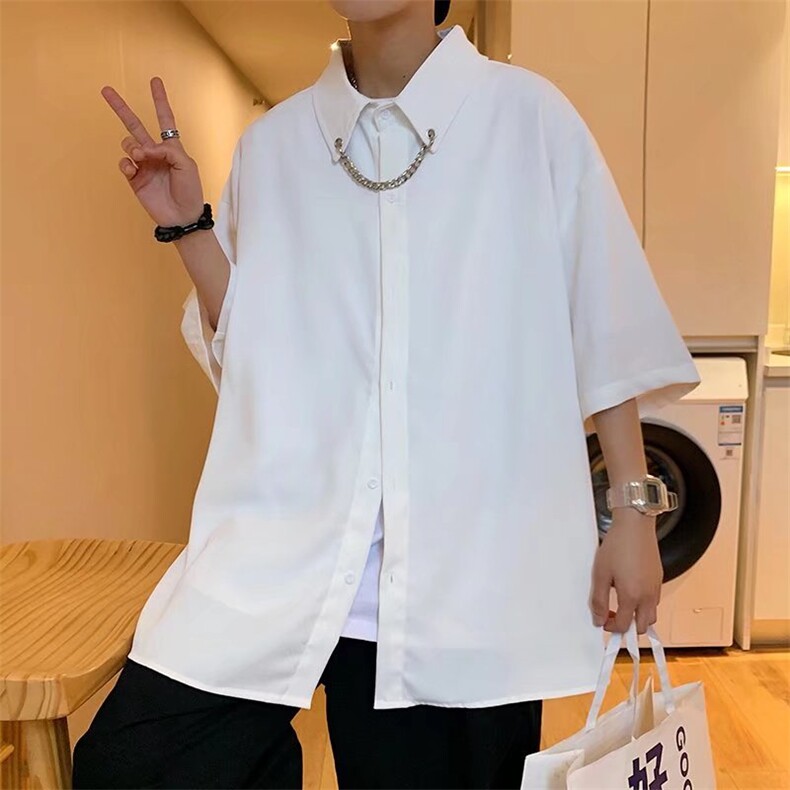 男夏季短袖衬冰丝送铁链C503P28图片