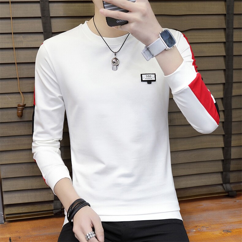 款6606-P38韩版男士休闲卫衣青少年时尚简约潮流修身百搭男上衣图片