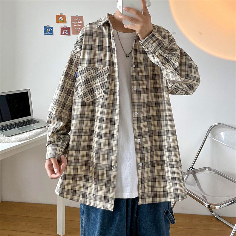 抖音品质秋季A177-CS30-P50格子衬衫85%涤纶.5%氨纶.10%棉,男装衬衫,电商A177