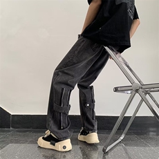 文艺男时尚合体直筒潮流新款牛仔裤春季潮水洗休闲长裤K91309B-3，男装牛仔裤，星座310B-1