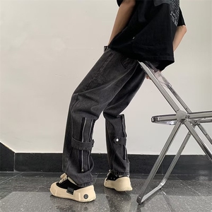 文艺男时尚合体直筒潮流新款牛仔裤春季潮水洗休闲长裤K91 309B-3图片