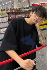 ！2025夏季新款男士潮流华夫格短袖T恤半袖衫TXH2407特P19，男装T恤，电商B220