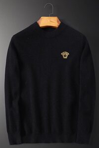 2540 冬季新款加厚澳洲山羊绒保暖休闲美杜莎刺绣毛衣(M-4XL图片