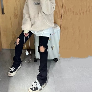 1506A/G77140/P41美式街头水洗做旧破洞牛仔裤图片