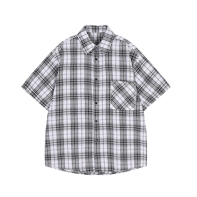 格子短袖袖衬衫深度库存当天配齐跑量款DS-C323-1-CS808-TP28,男装衬衫,电商C323-1
