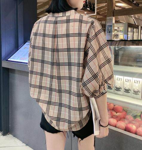 现货欧货格子小衫不挑人，女装，悠奈尔