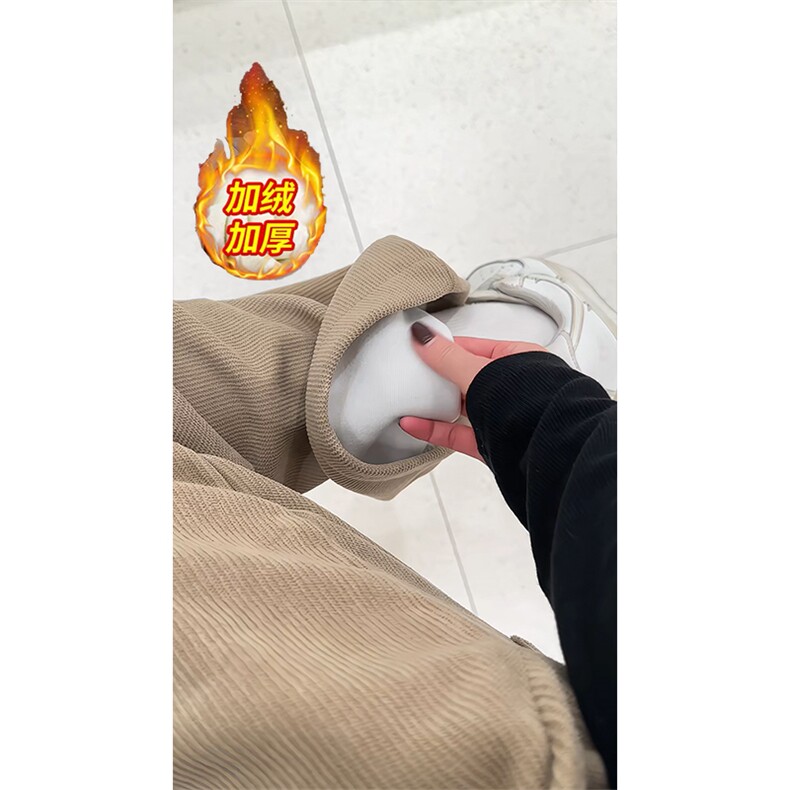 加绒加厚灯芯绒休闲裤半松紧伞兵裤K8410特P55控88有常规款,男装休闲裤,电商A309