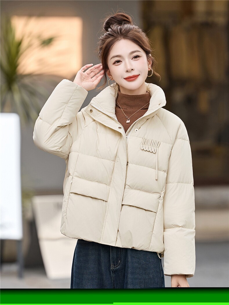 简约时尚潮流羽绒服休闲显瘦减龄冬季立领纯色女外套,女装羽绒服,姿衣坊