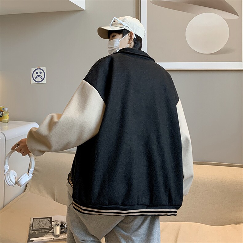 新款棒球服美式复古拼色高级感外套男潮牌oversize夹克衫JY95-P55,男装夹克,星座1008-1