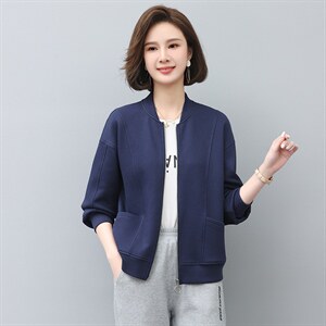 2022年秋季新款短外套女士短款韩版宽松显瘦棒球服女拉链开衫图片