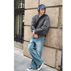慵懒美式飞行员夹克外套男春秋潮流原宿百搭新款时尚气质文艺简约，男装夹克，星座506A