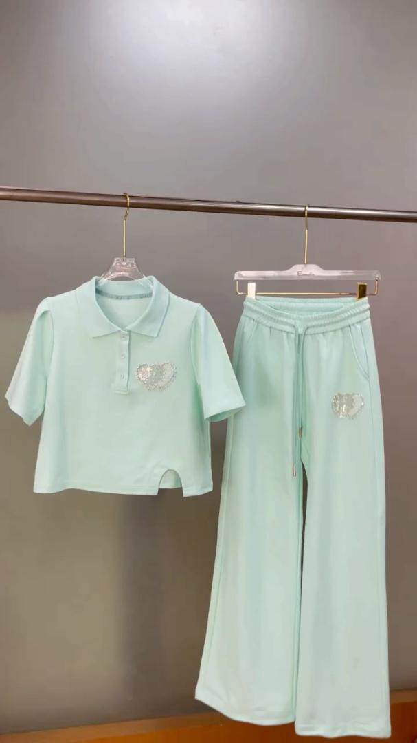 【FSBY】Polo领泡泡袖套装轻奢欧货重工钻工艺，女装职业装，菲莎比娅