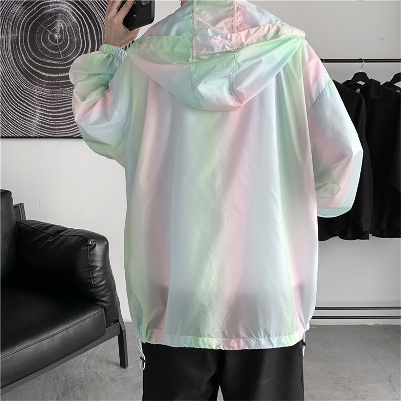 F3050/P38新款七彩防晒衣男夏季防晒服宽松遮阳运动薄款外套夹克，男装夹克，电商A141