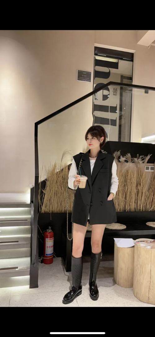 宽松版马甲，女装马夹，杏花