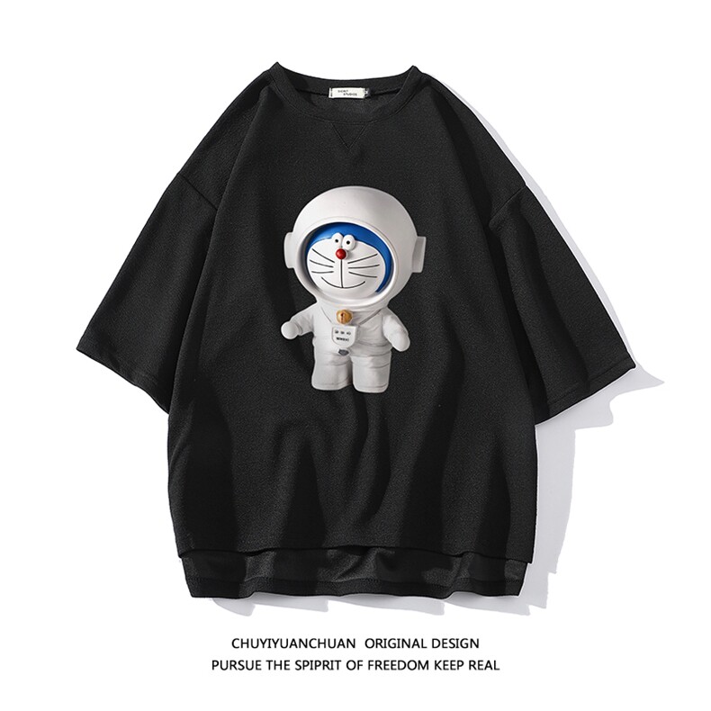 NASA叮当猫春夏季七分袖t恤男大码五分袖短袖中袖白底Q11233-P30,男装T恤,电商A040A