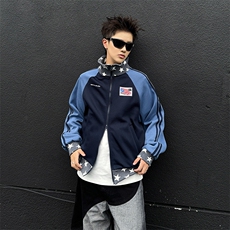 美式复古刺绣夹克外套男女款2025新款春秋宽松百搭上衣Y0769-P53，男装夹克，星座308B-2