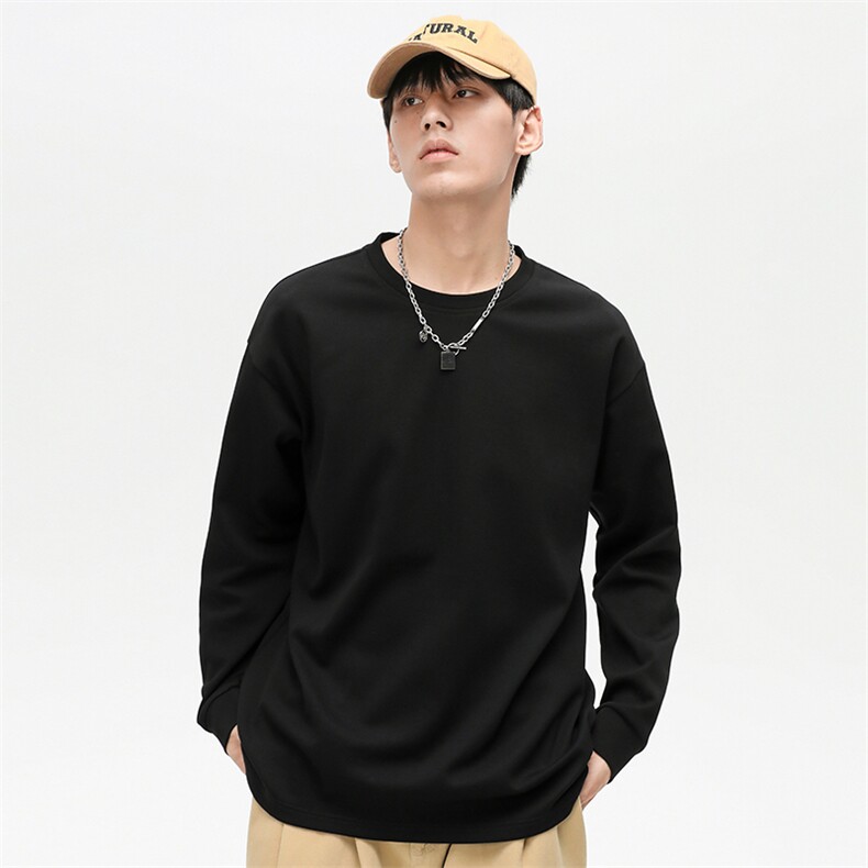 秋季基础纯色潮流韩版宽松圆领休闲情侣卫衣EY-3658-P45,男装卫衣,电商B306