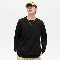 秋季基础纯色潮流韩版宽松圆领休闲情侣卫衣EY-3658-P45，男装卫衣，电商B306