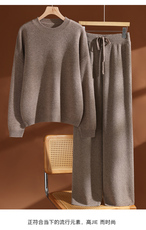 2025年秋季休闲时尚百搭通勤简约休闲落肩元领，女装套装/套裙，玛莎羊绒