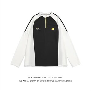 现货。T恤男女长袖宽松百搭拼色卫衣ST739-P43图片