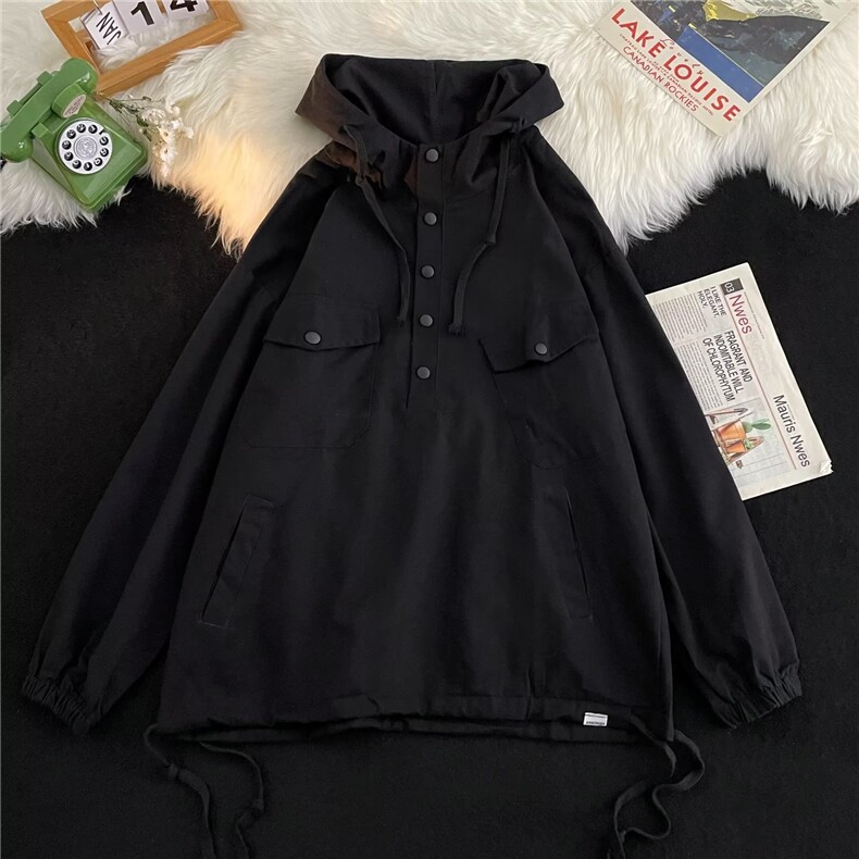 春秋季日系工装外套男潮牌机能风夹克男士宽松高街连帽上衣，男装夹克，星座1210-1