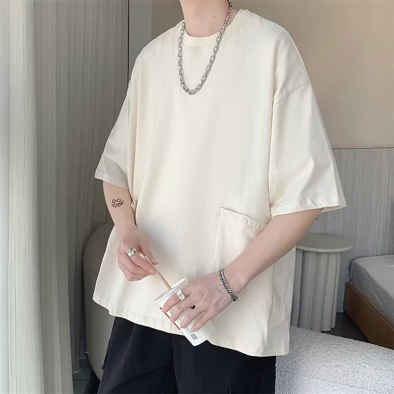C308-P30工装短袖男2024夏季新款美式复古潮牌五分袖上衣现货,男装工装外套,星座512-6