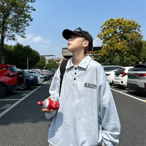 polo衫卫衣男秋季宽松潮牌高街运动上衣春秋港风ins痞帅C36-P40图片