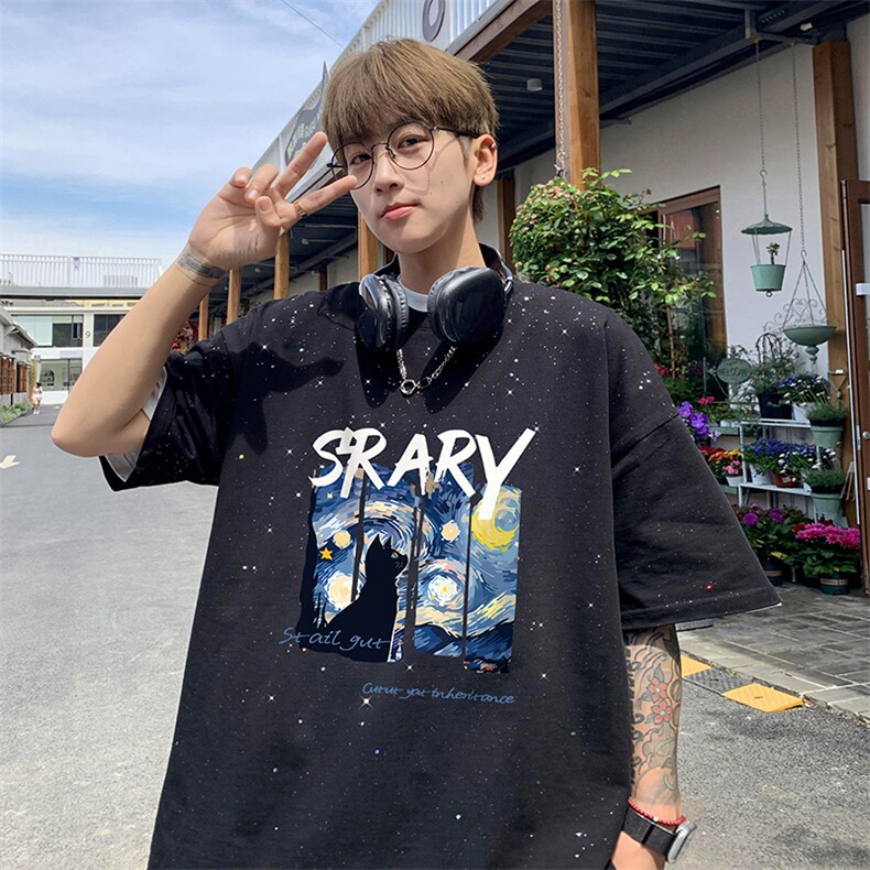 量大优供抖音视频支持得物配合二开美式满天星亮片短袖T恤MTX209,男装T恤,电商A486