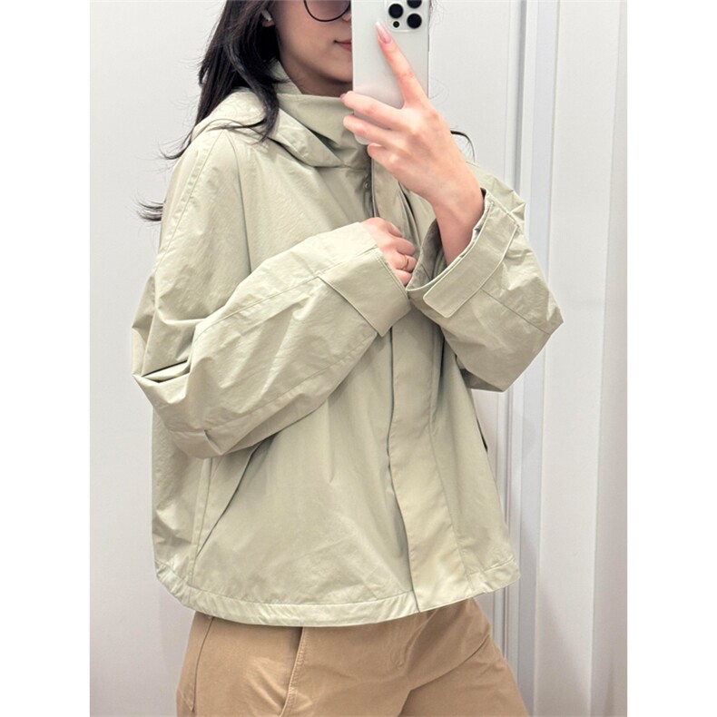 高品U家同款防风立领夹克宽松冲锋衣连帽外套男女A1353-P90,男装夹克,星座1505